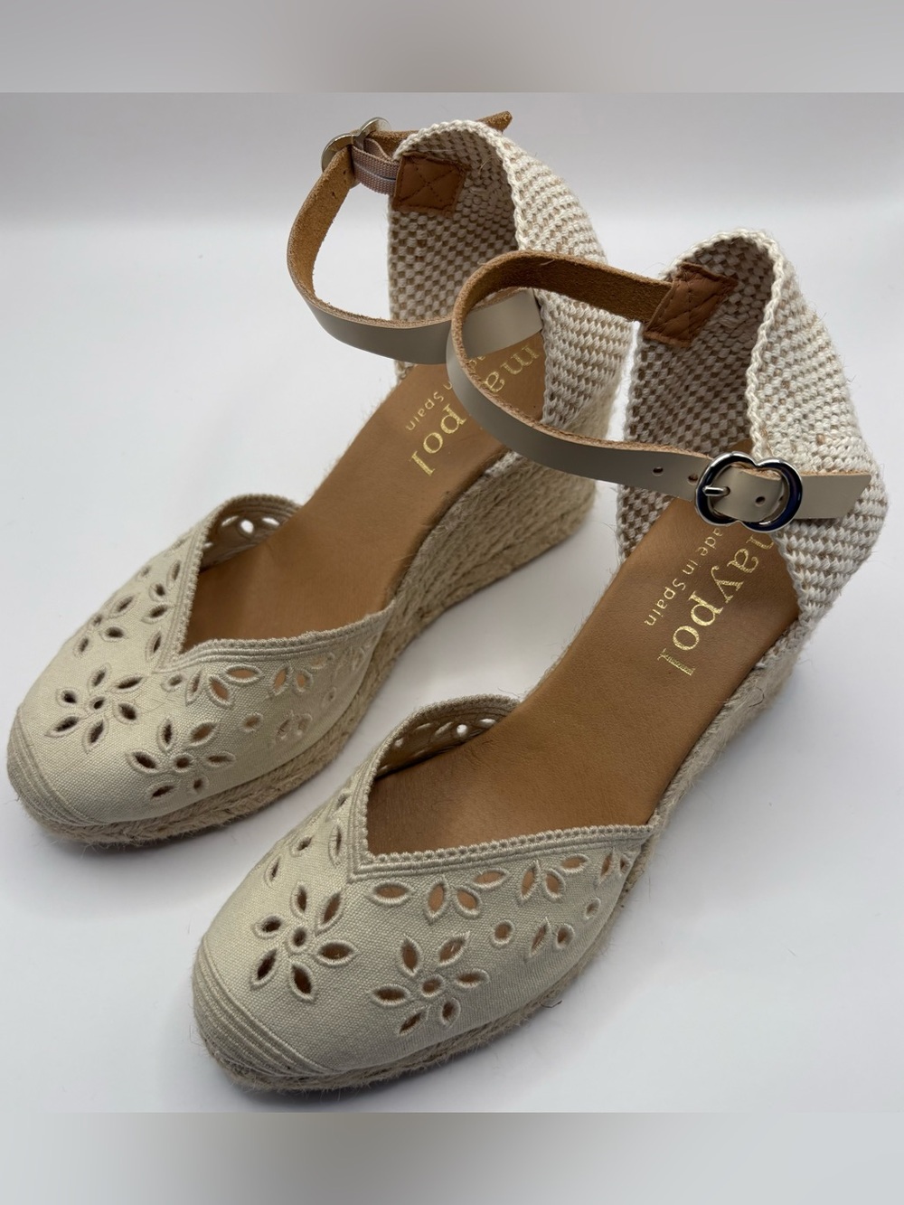 Boho MAYPOL Cream Espidrille Wedge Sandal